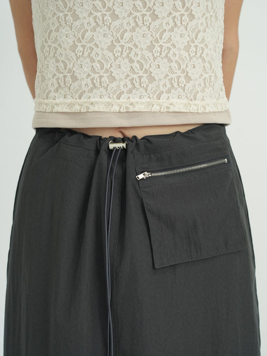 back slit long skirt