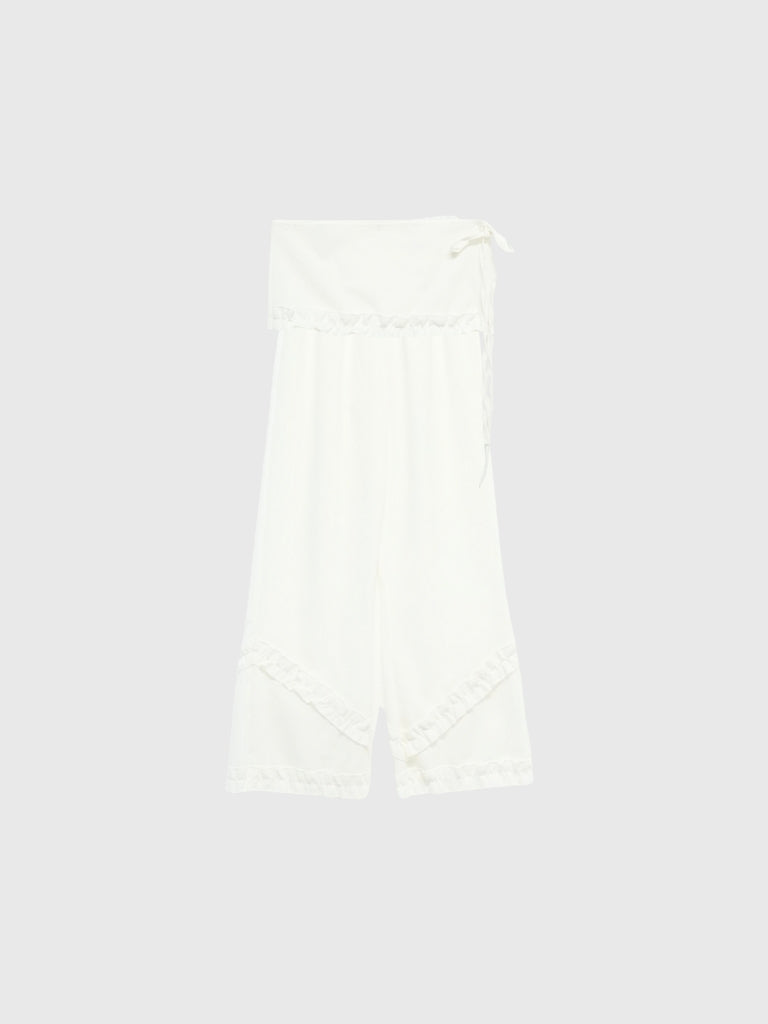 hem ruffle wrap pants
