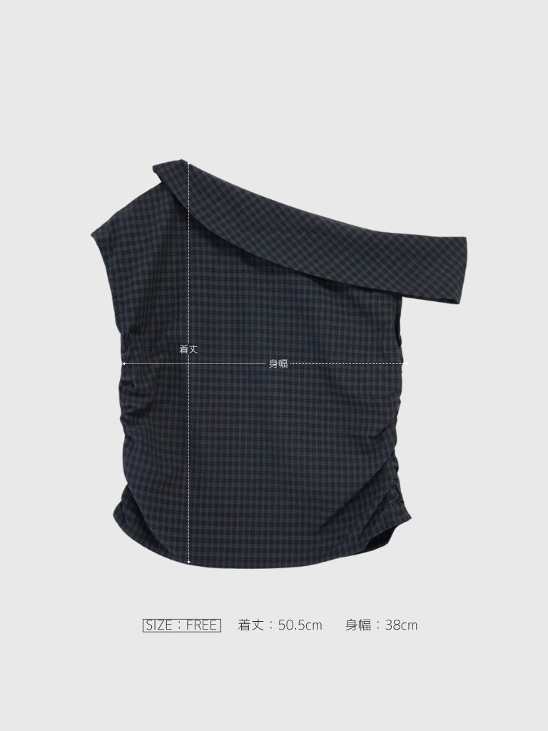 asym check blouse