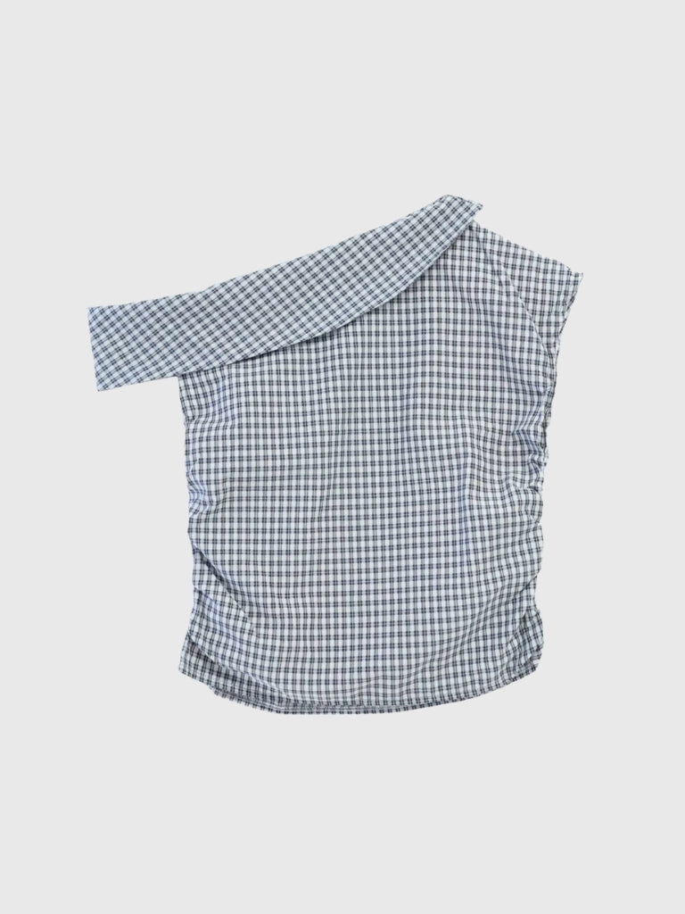 asym check blouse