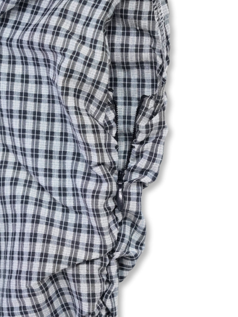 asym check blouse