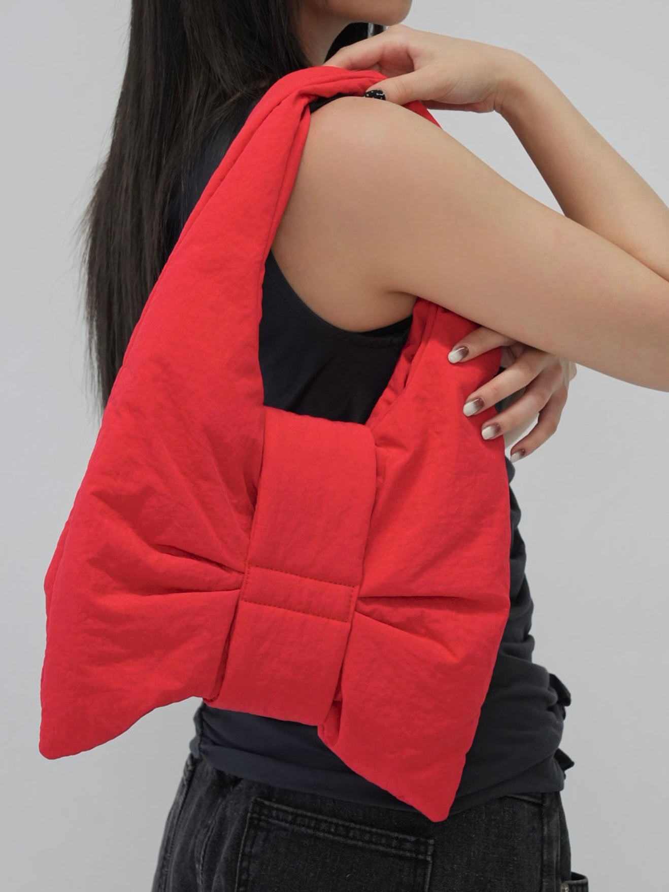 fluffy ribbon mini bag