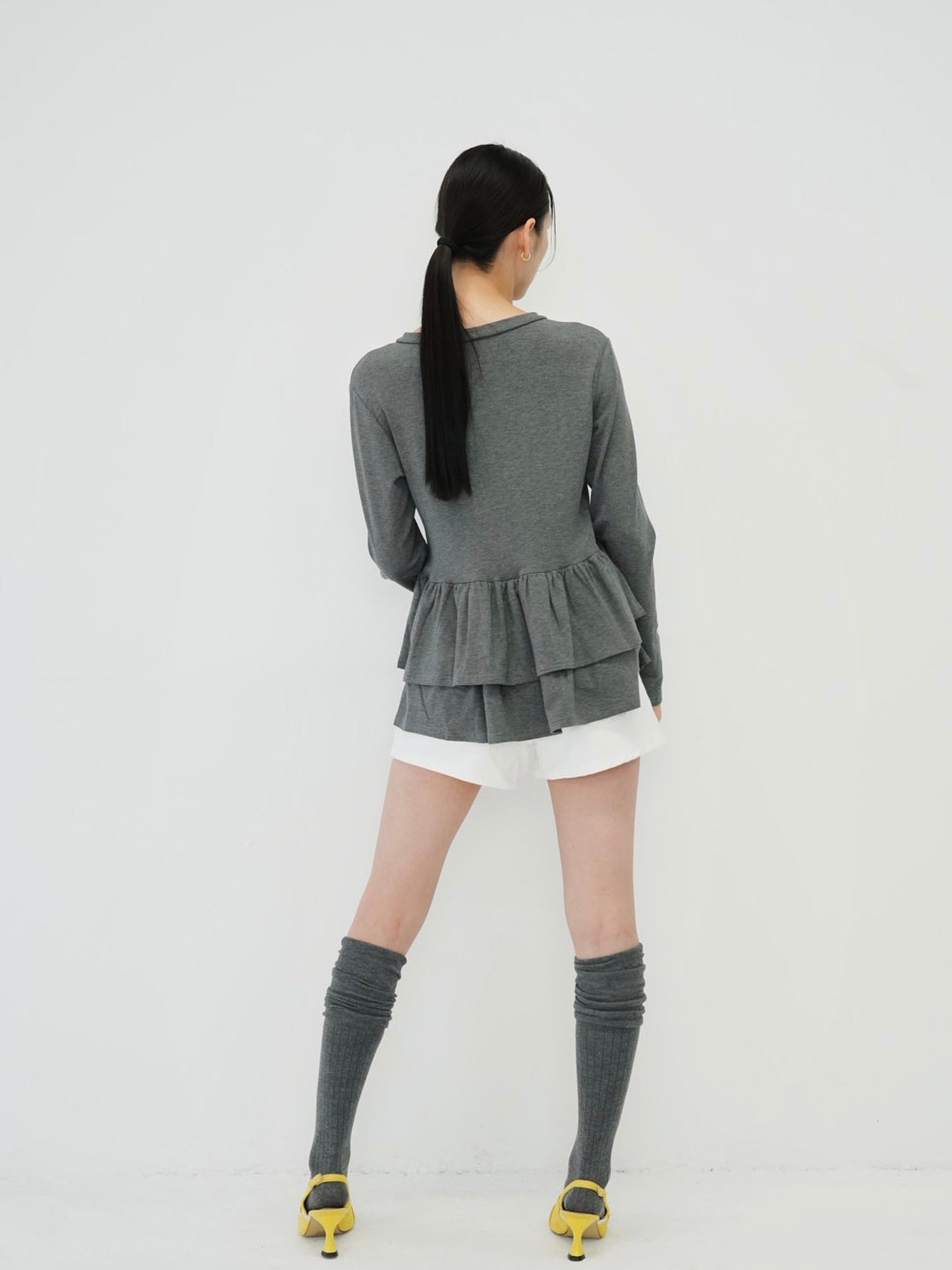 frill front ribbon cardigan