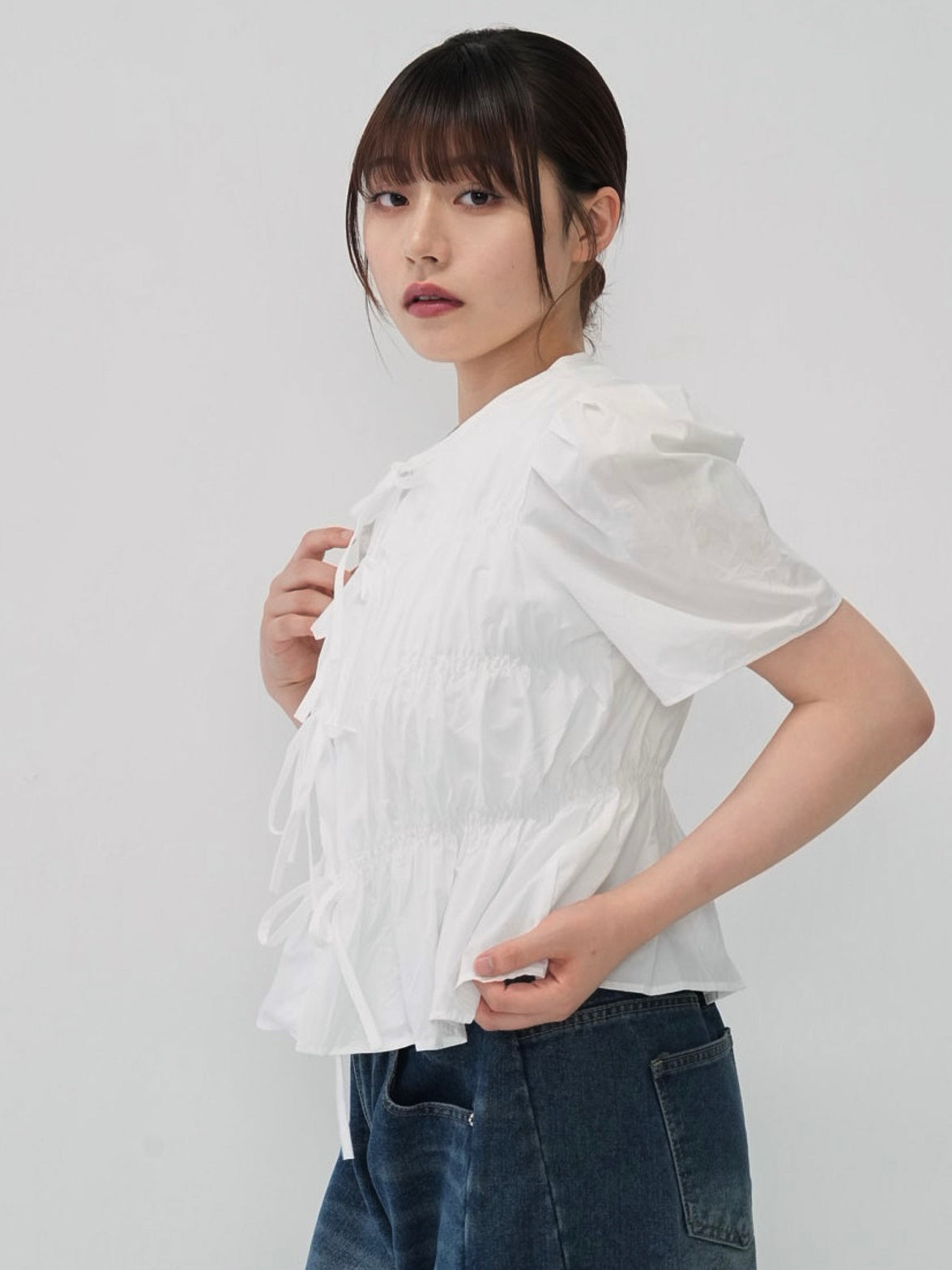 front ribbon blouse