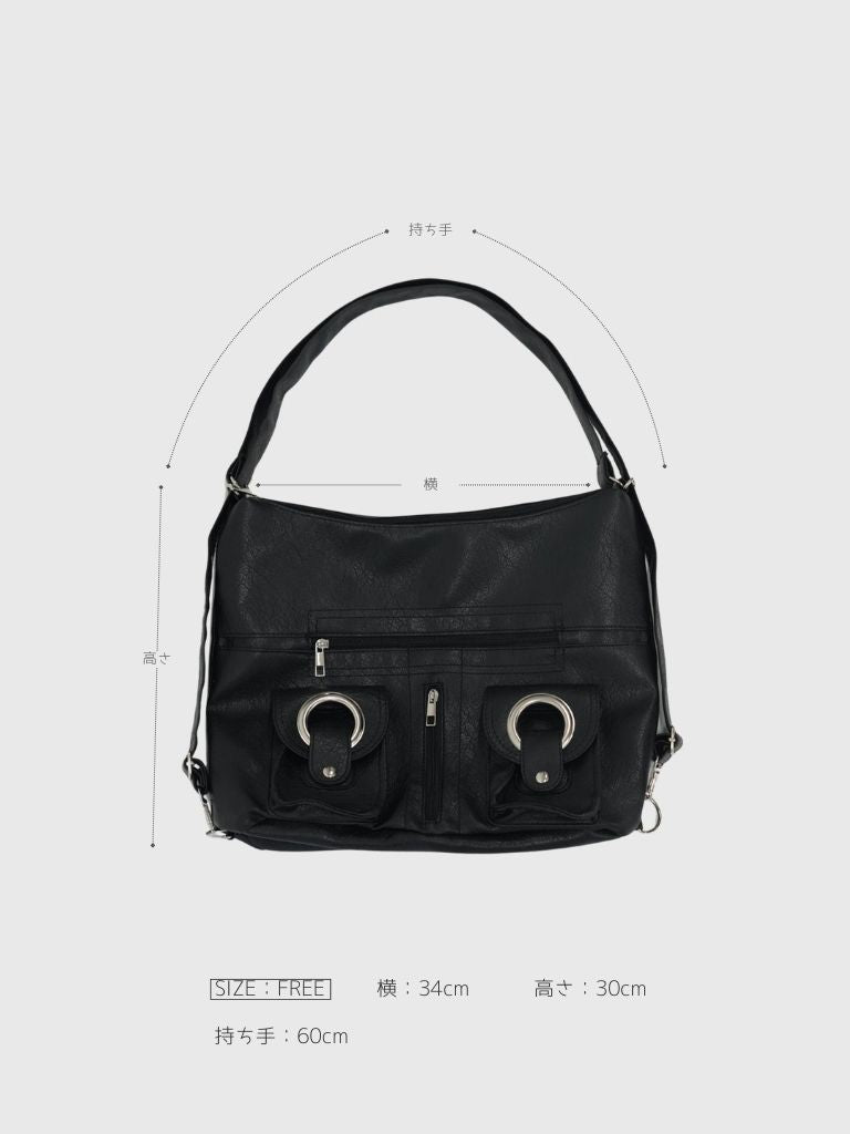 circle pocket shoulder bag