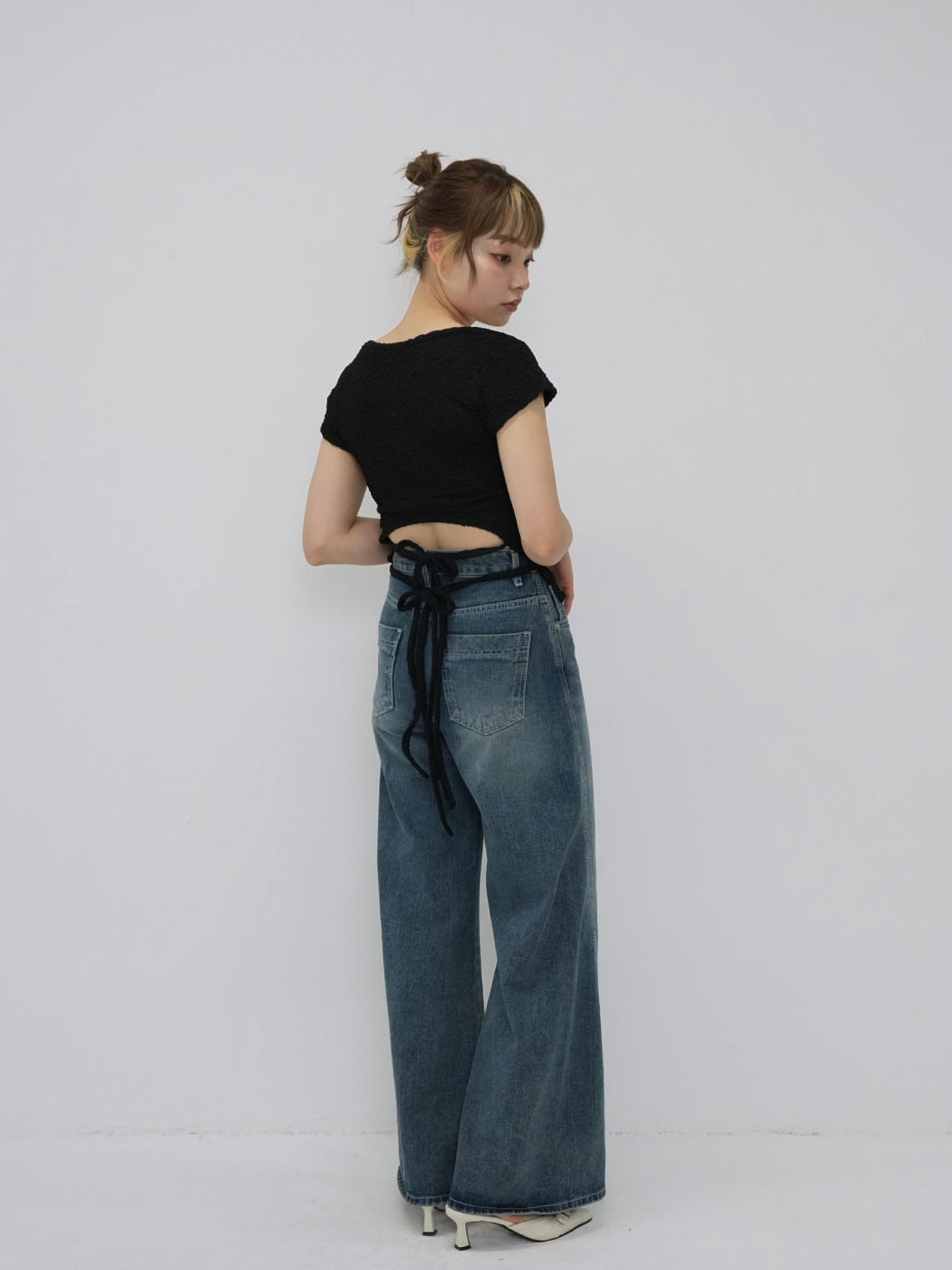 ribbon open back tops