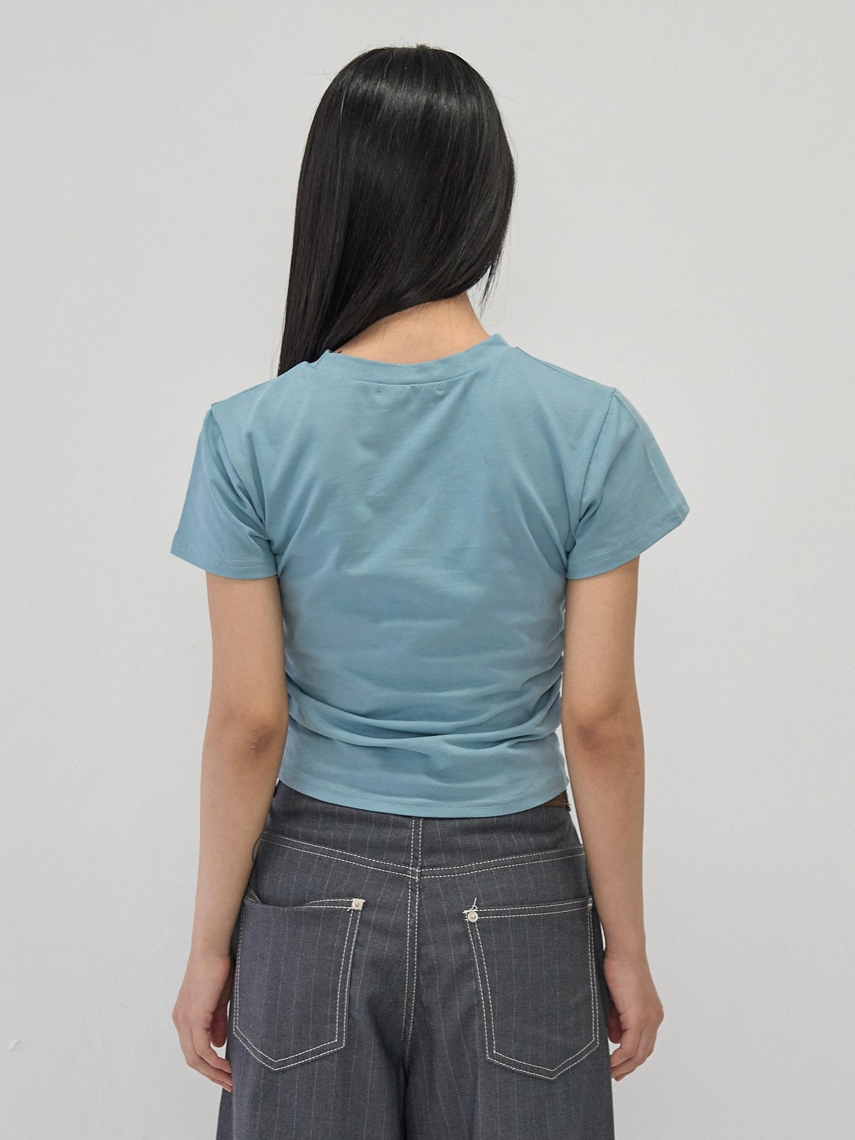 center seam side shirring tops