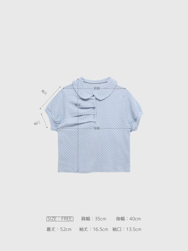 round collar puff dot tops