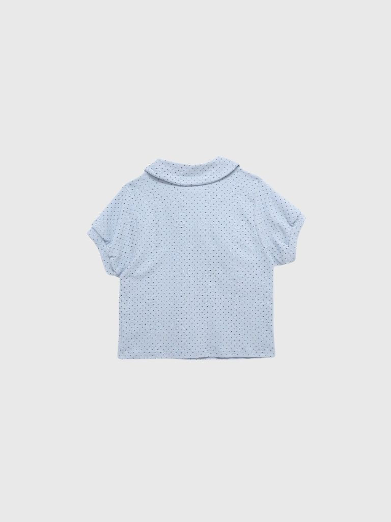 round collar puff dot tops