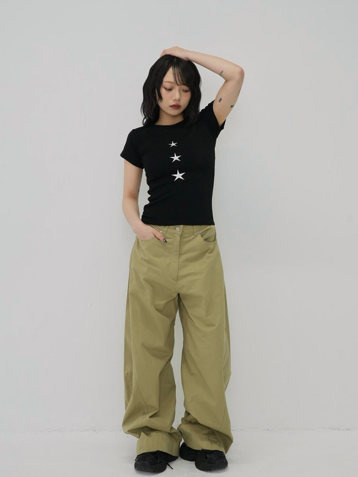 vertical star print tops
