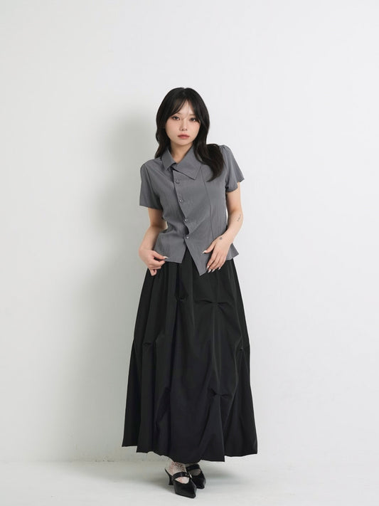pleated draped blouse