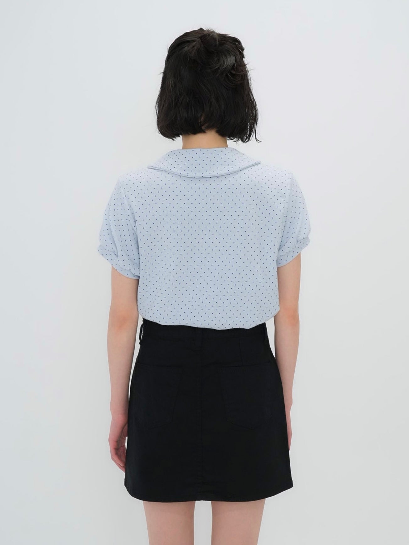 round collar puff dot tops