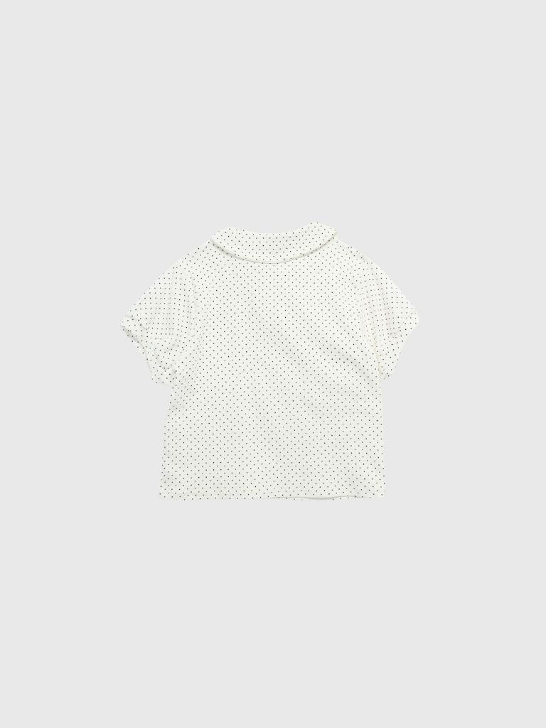 round collar puff dot tops