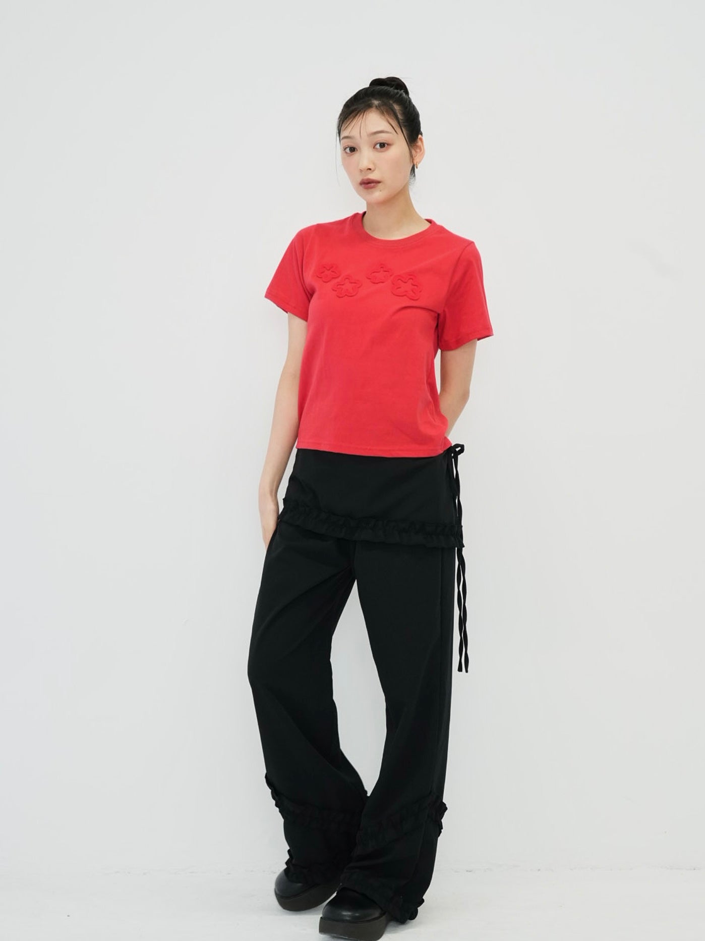 hem ruffle wrap pants
