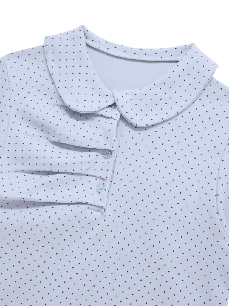 round collar puff dot tops