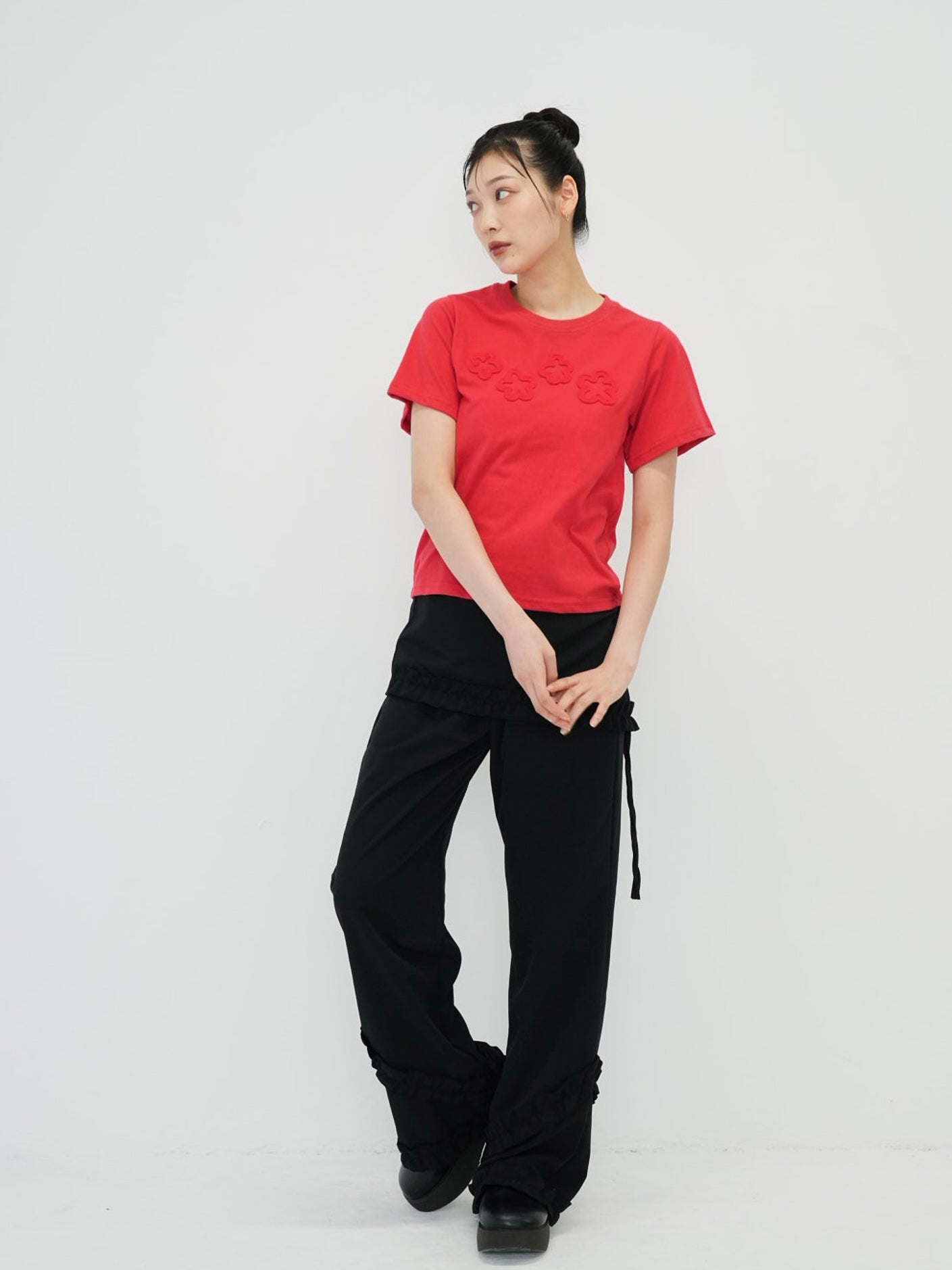 hem ruffle wrap pants