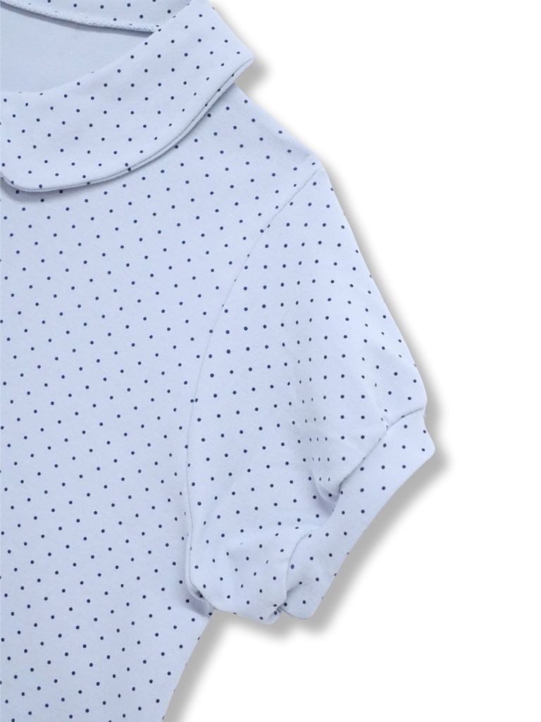 round collar puff dot tops