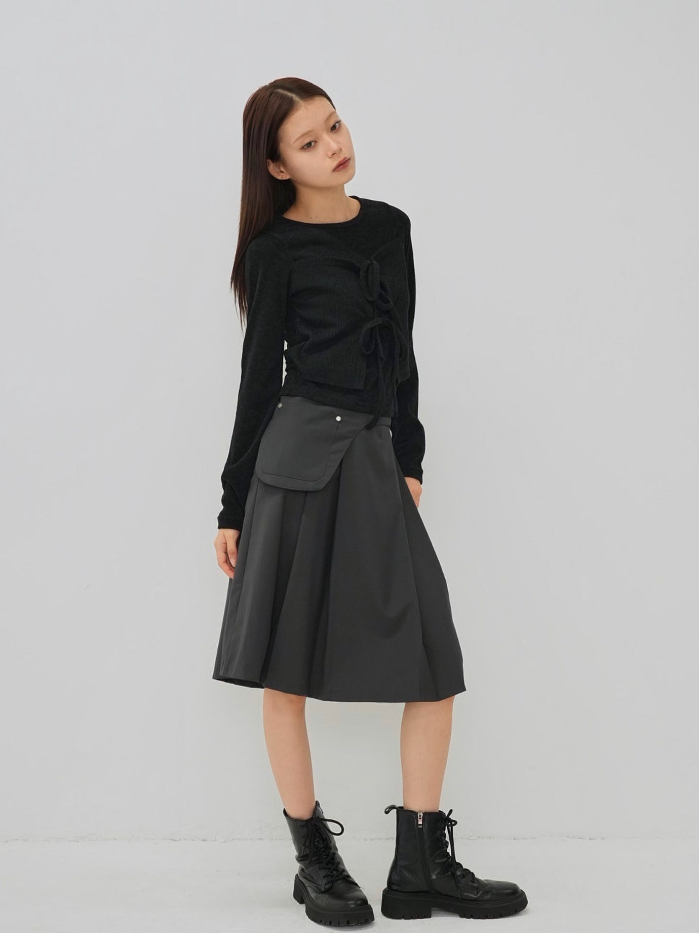 step pleats skirt