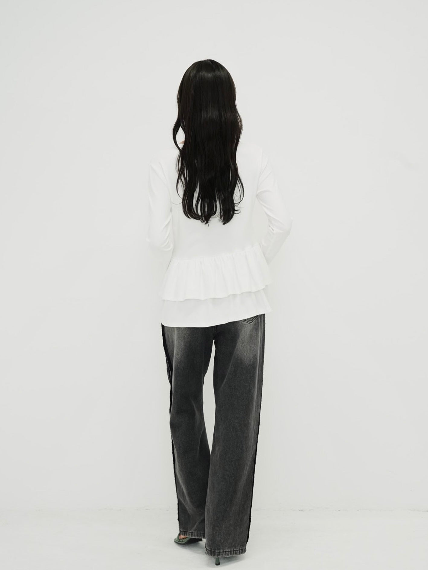 frill front ribbon cardigan