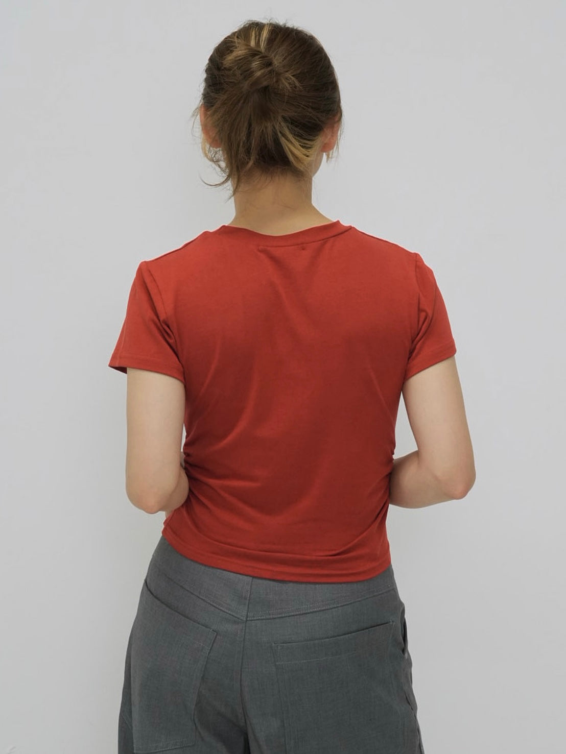 center seam side shirring tops
