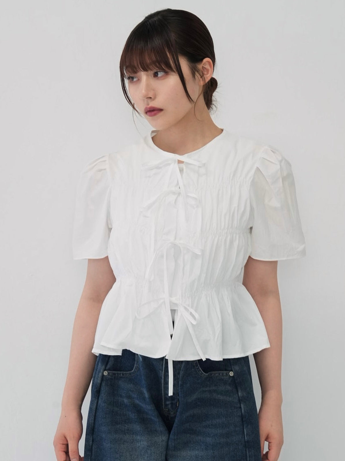 front ribbon blouse