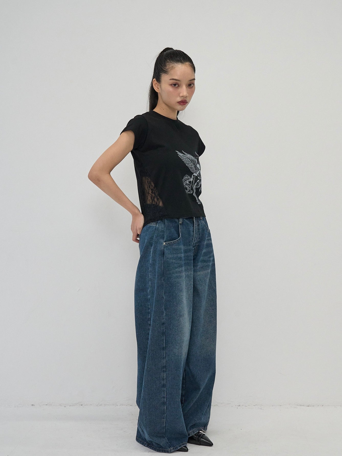 side lace unicorn tops