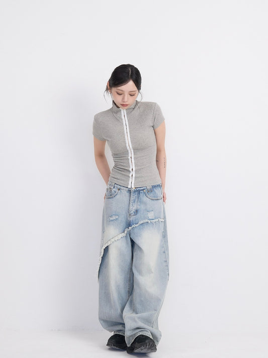 slim hook detail tops