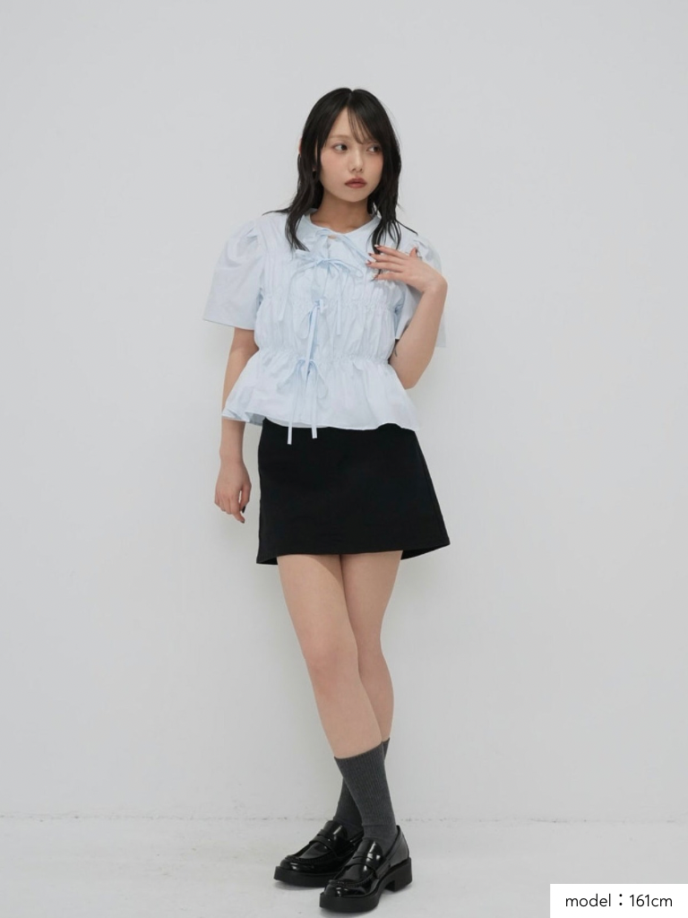 front ribbon blouse