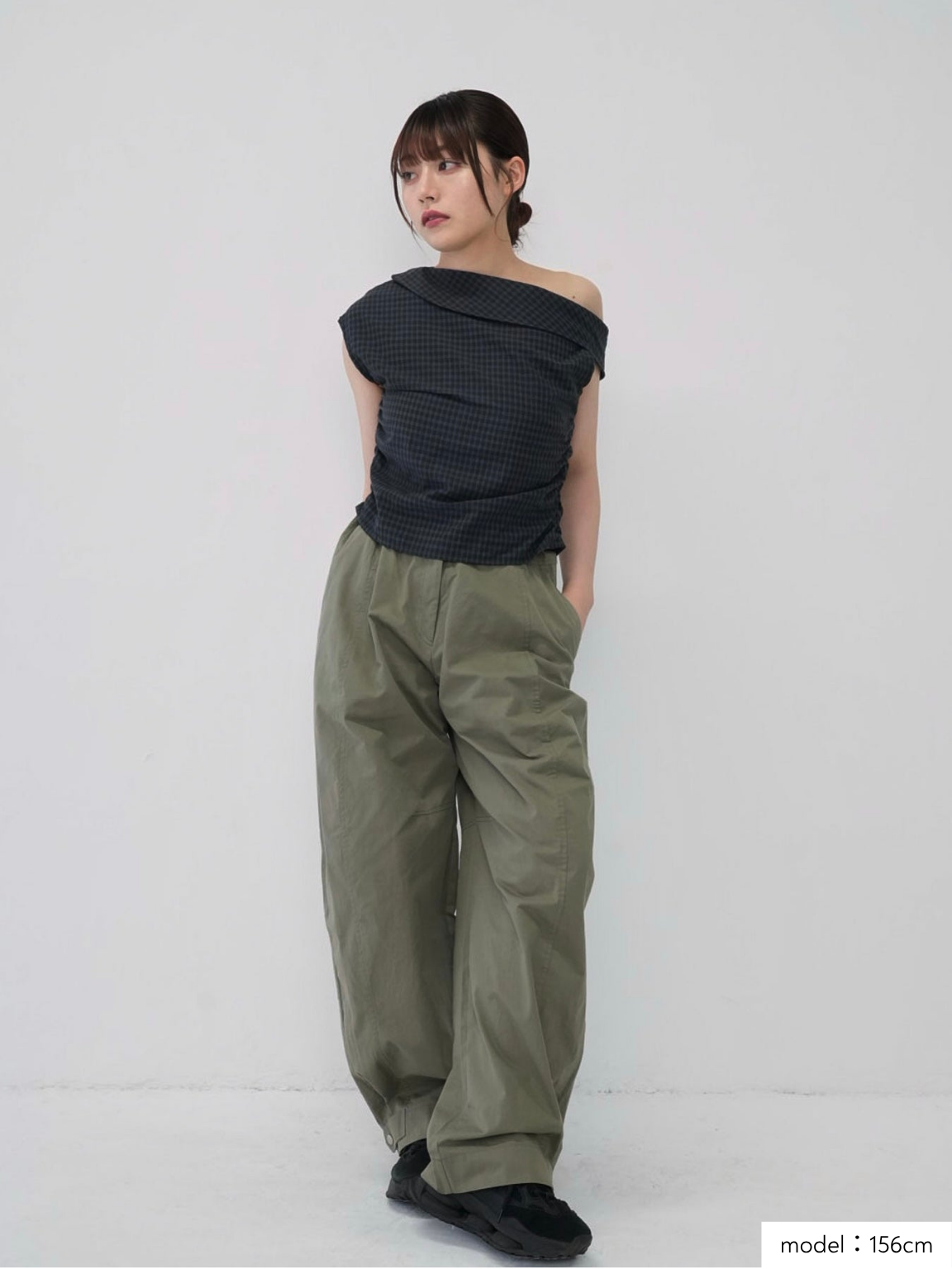 asym check blouse