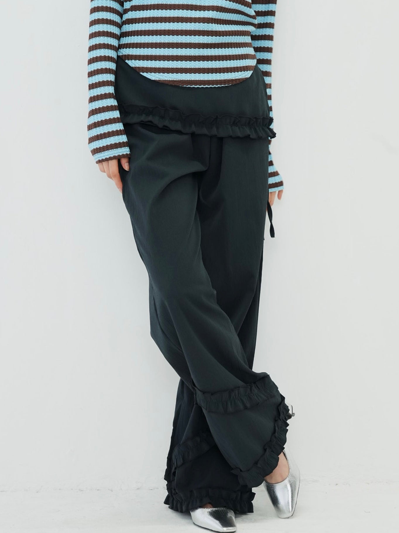 hem ruffle wrap pants