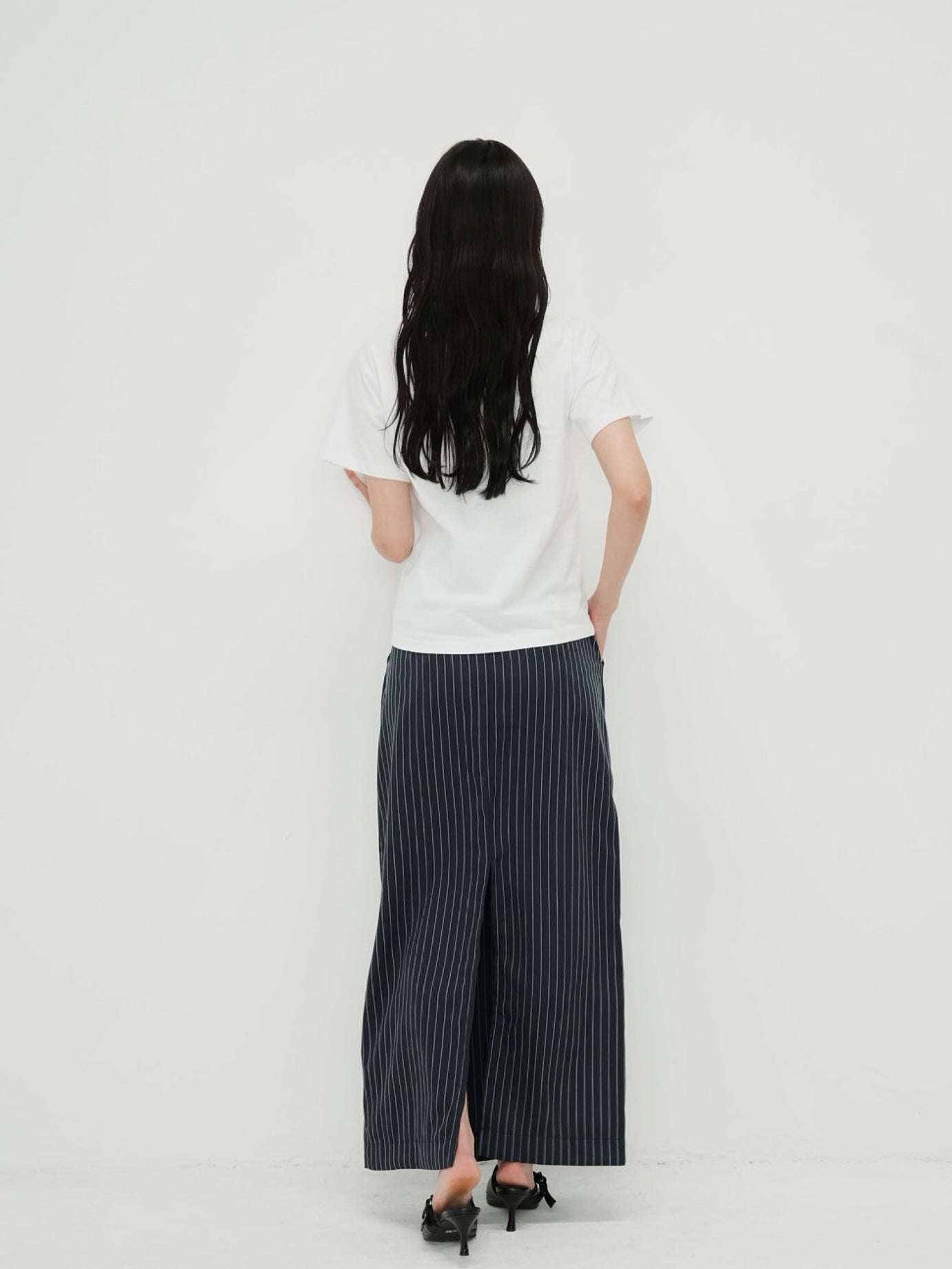 stripe long skirt