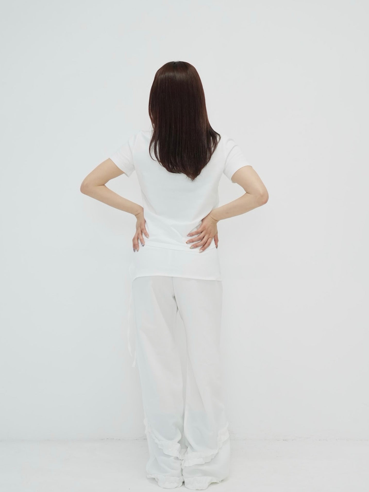 hem ruffle wrap pants