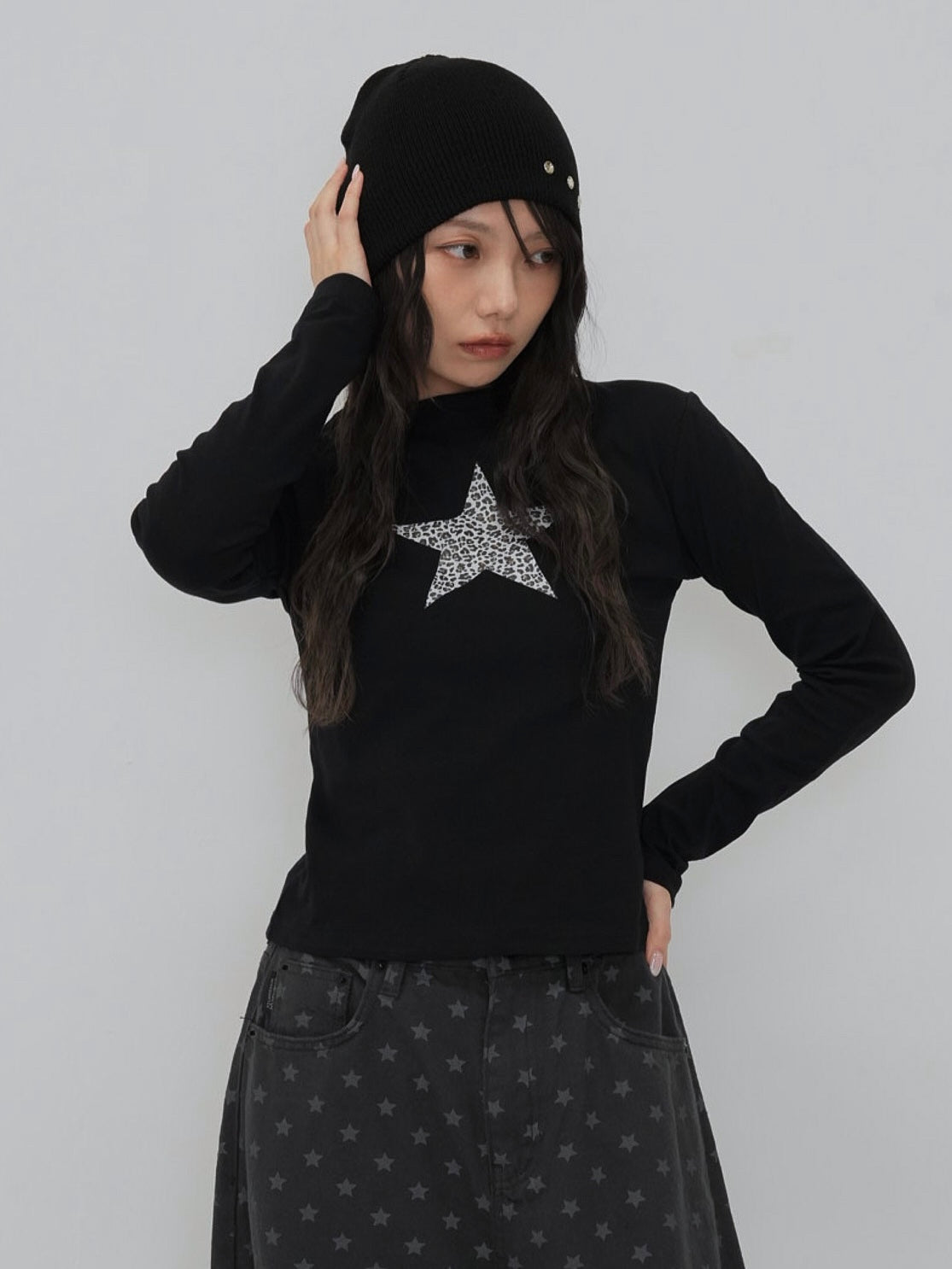 star leopard long t