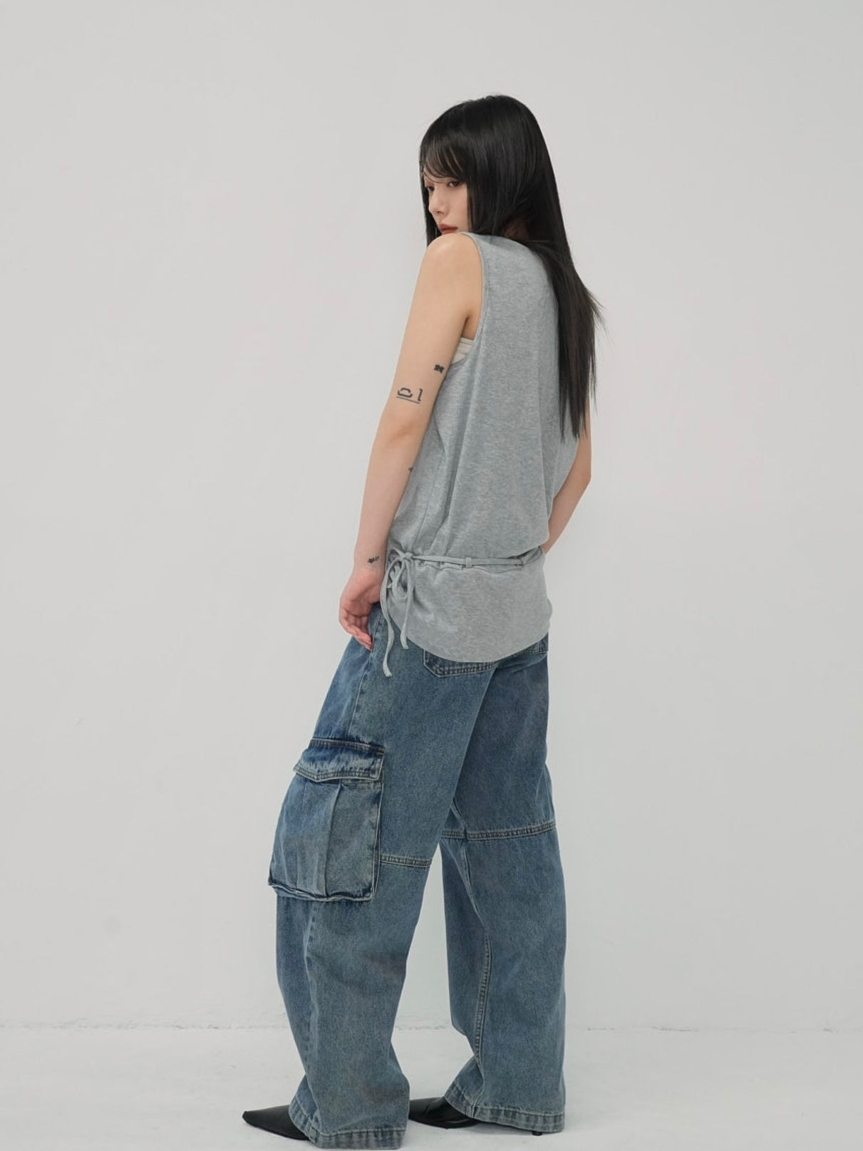military denim pants