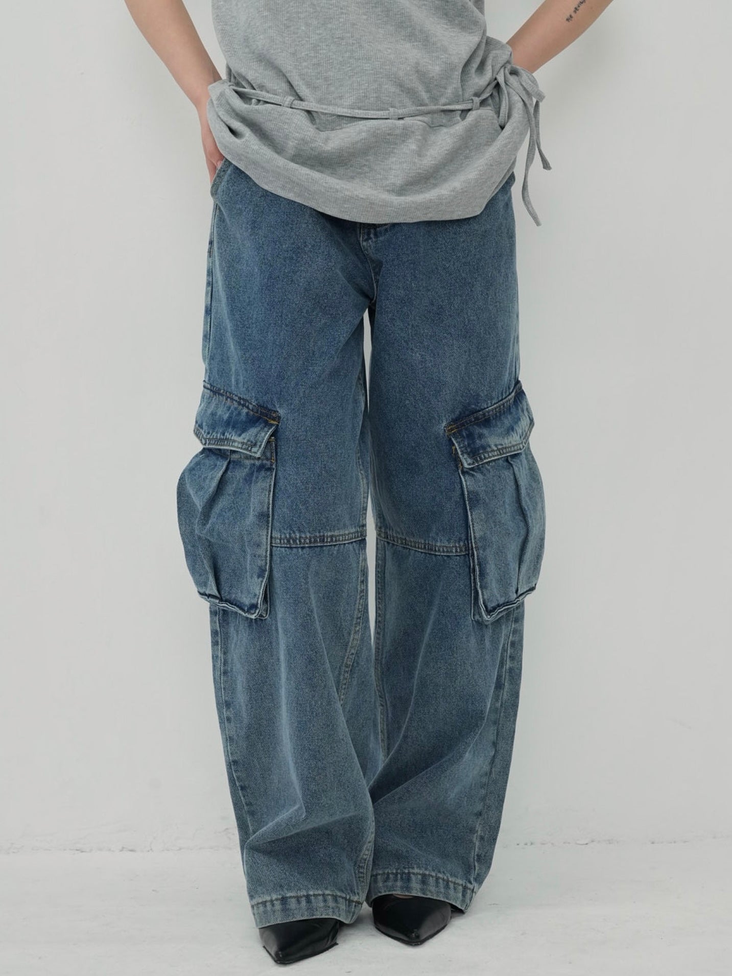 military denim pants