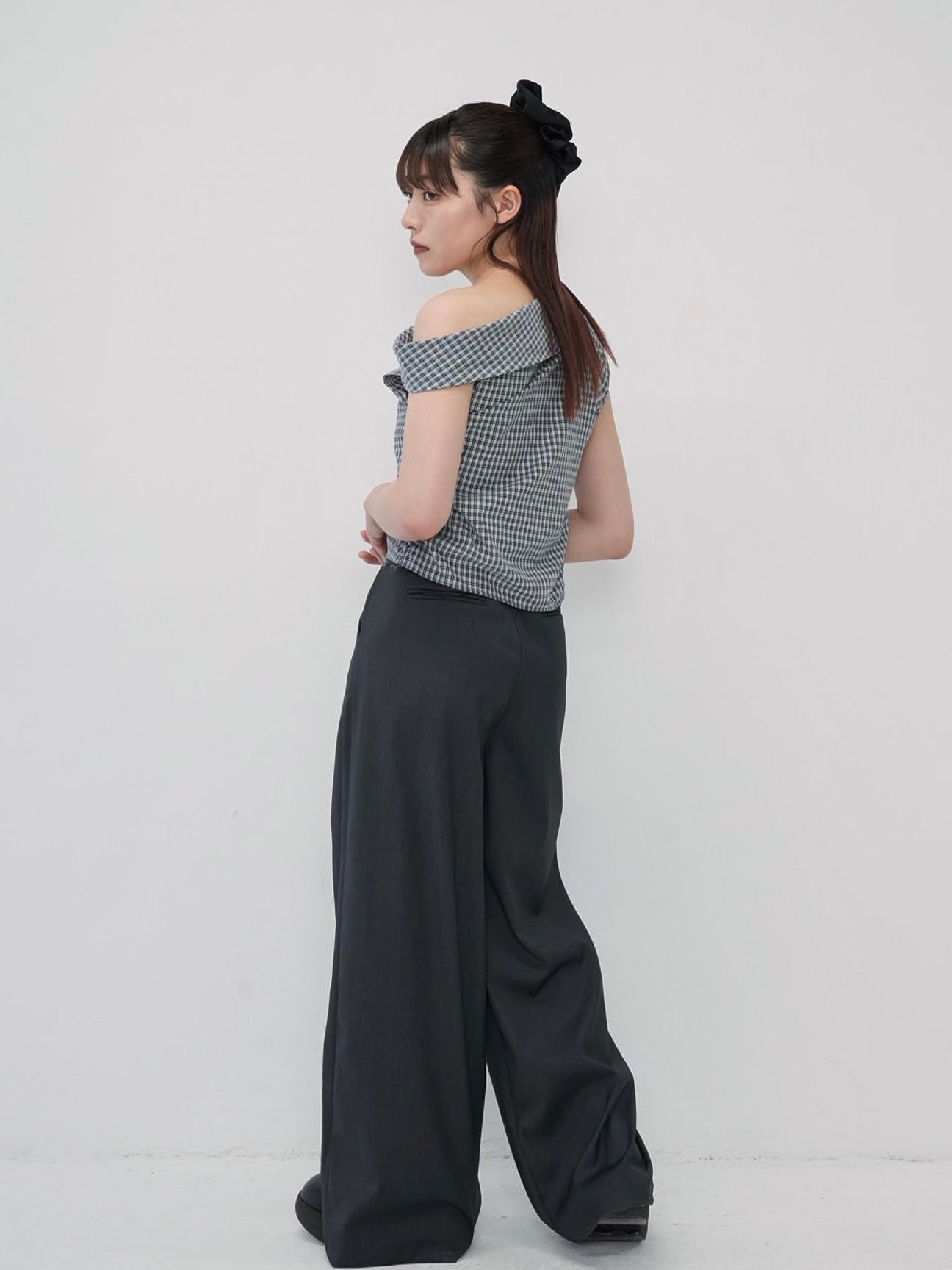 layered belt wide pants