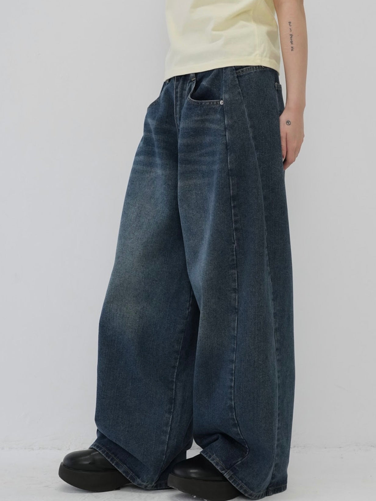 wide cut denim