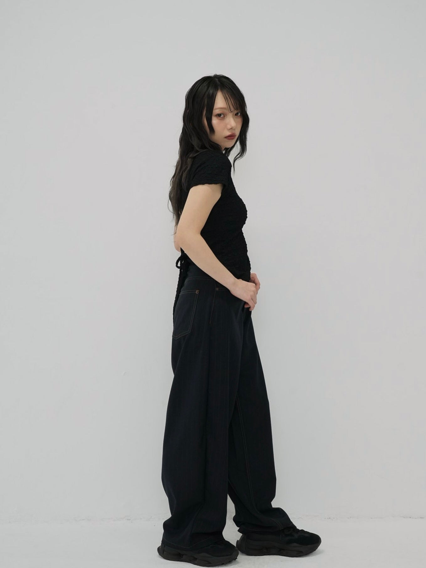 ribbon open back tops