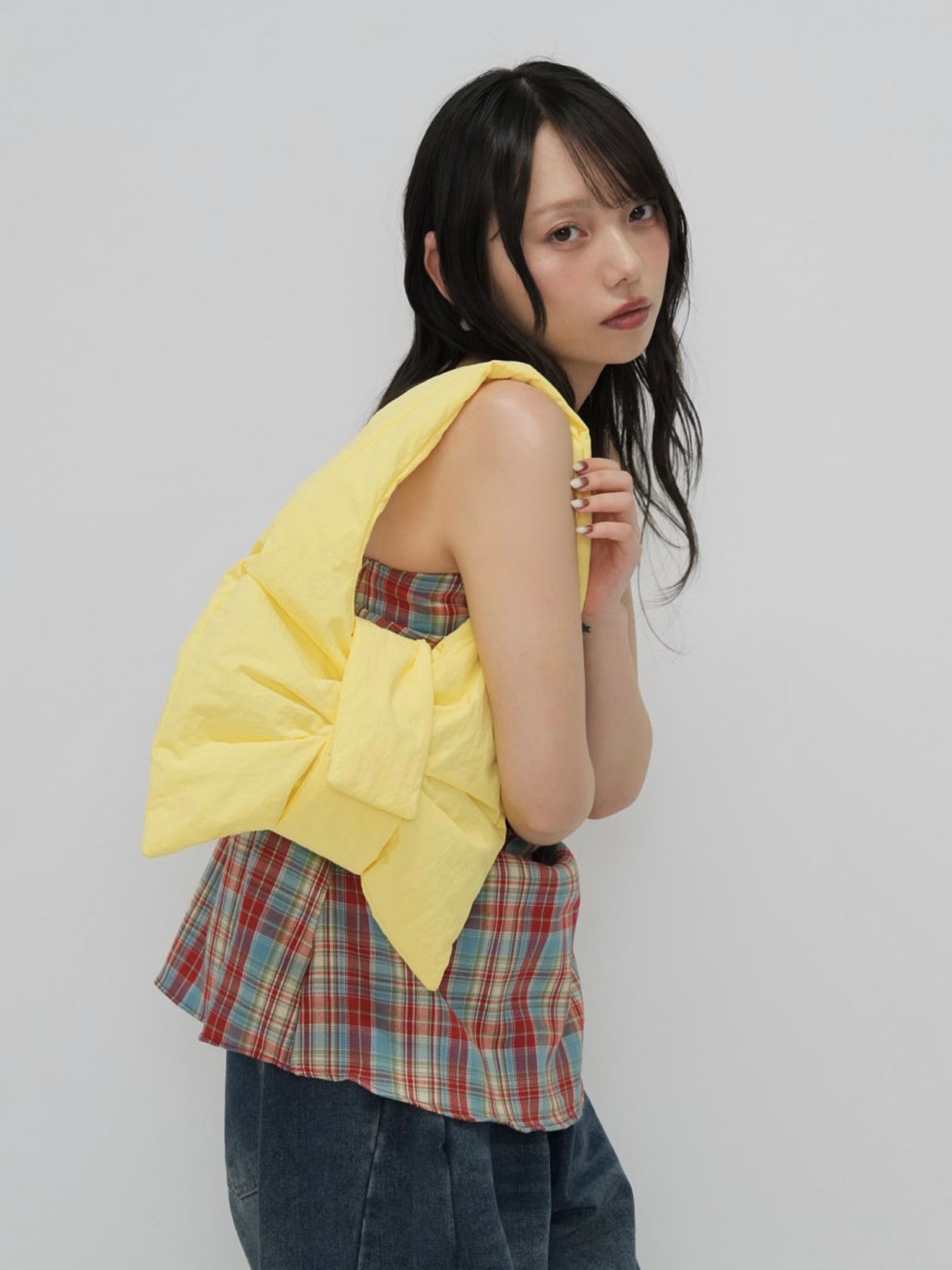 fluffy ribbon mini bag