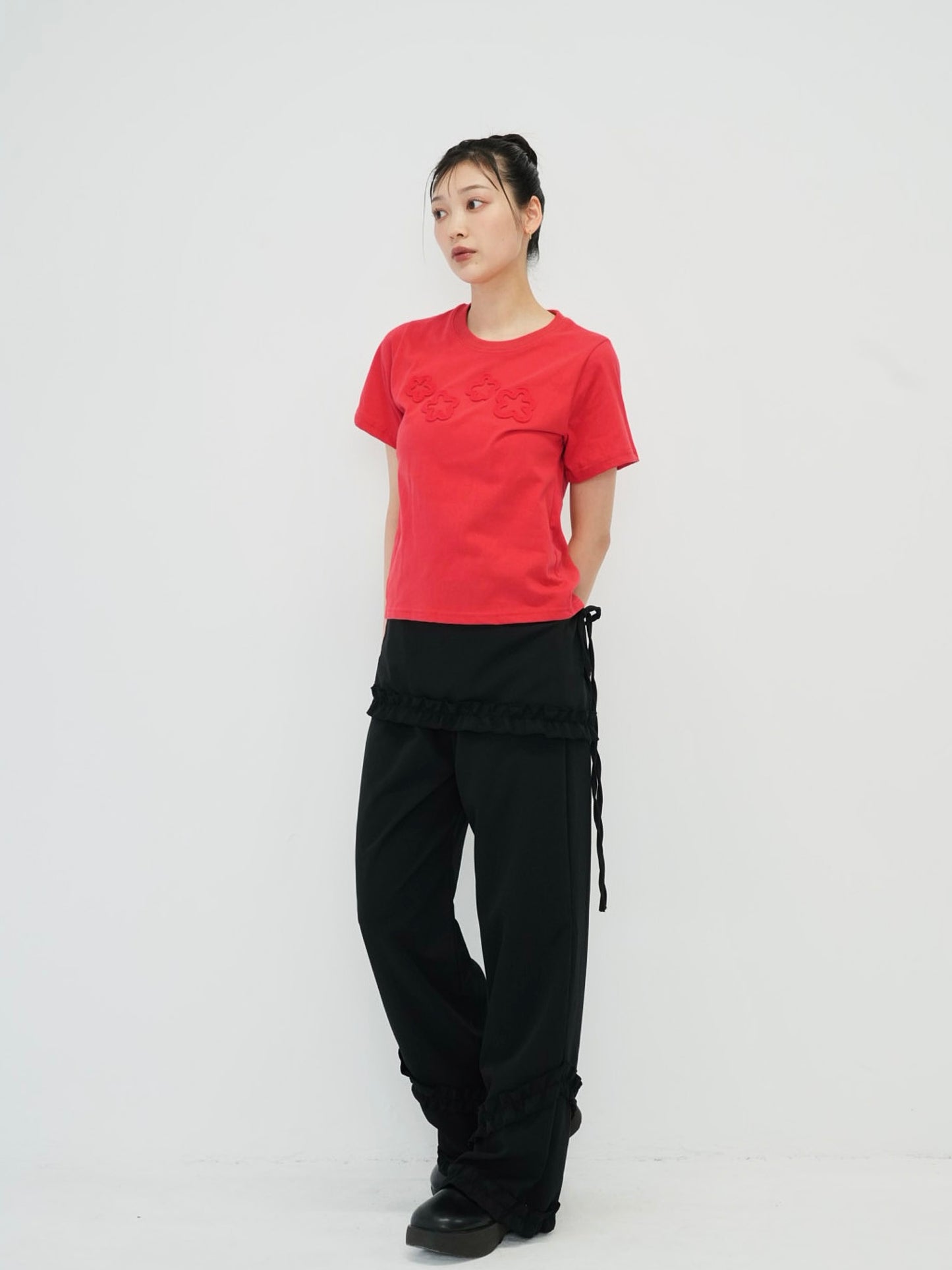 hem ruffle wrap pants