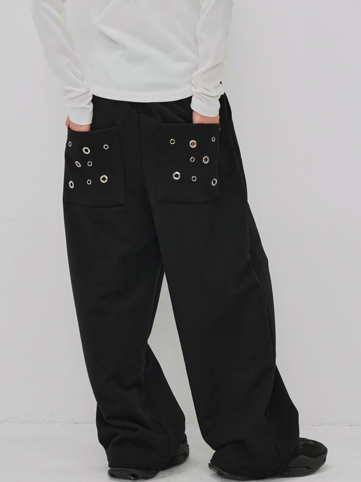 eyelet wide sweat pants