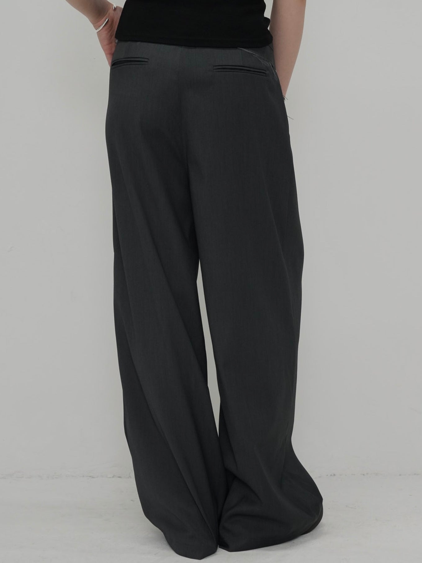 layered belt wide pants