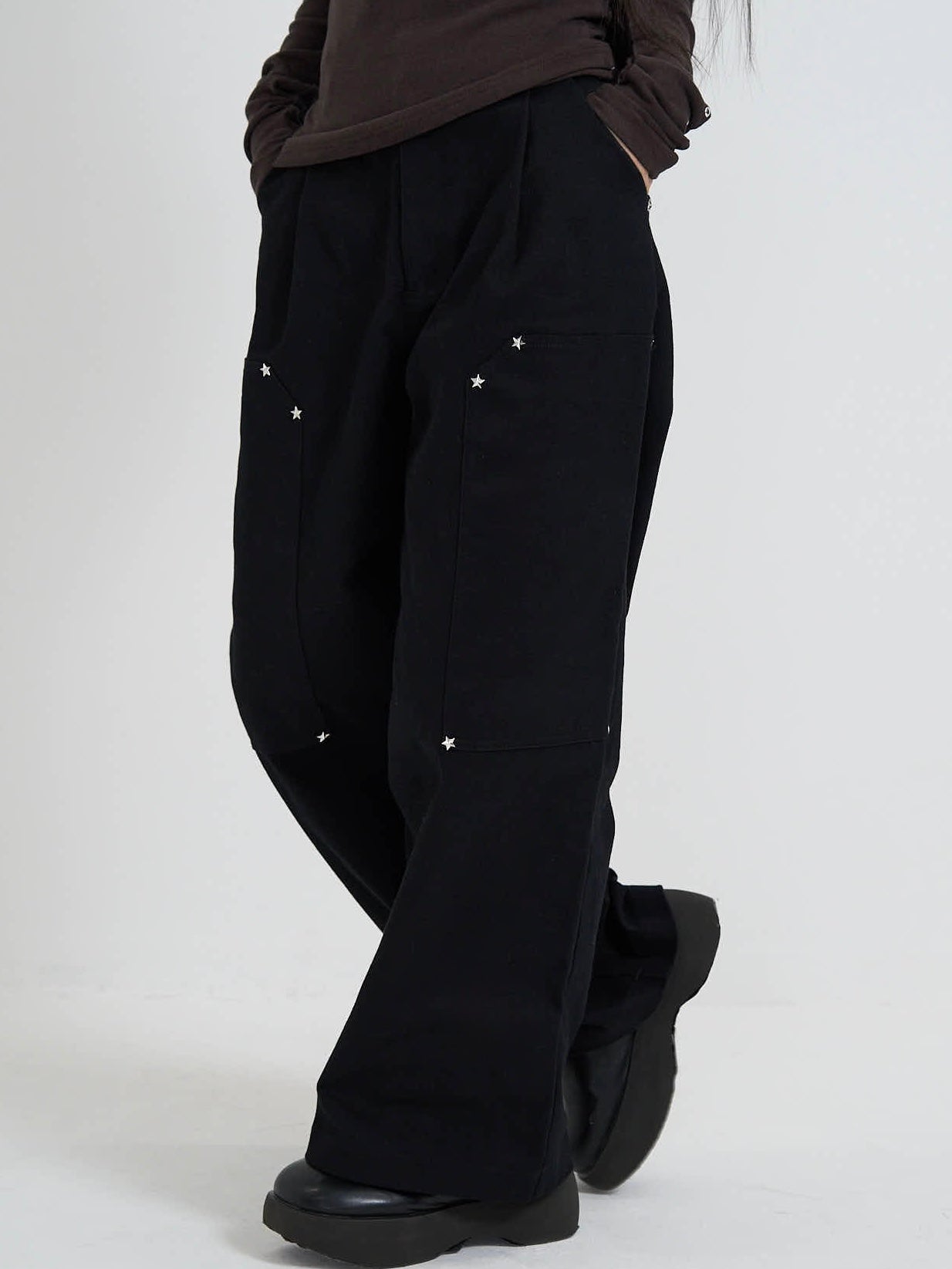 mini studs wide pants｜ミニスタッズワイドパンツ｜大人ガーリー