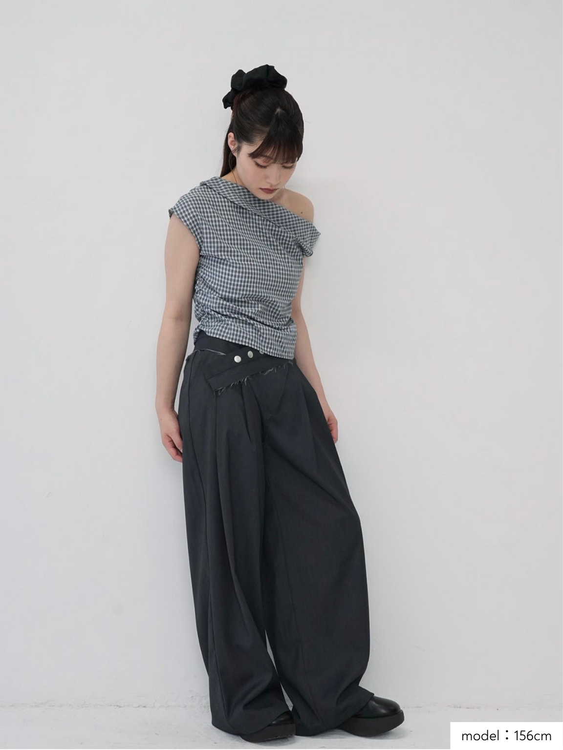 asym check blouse