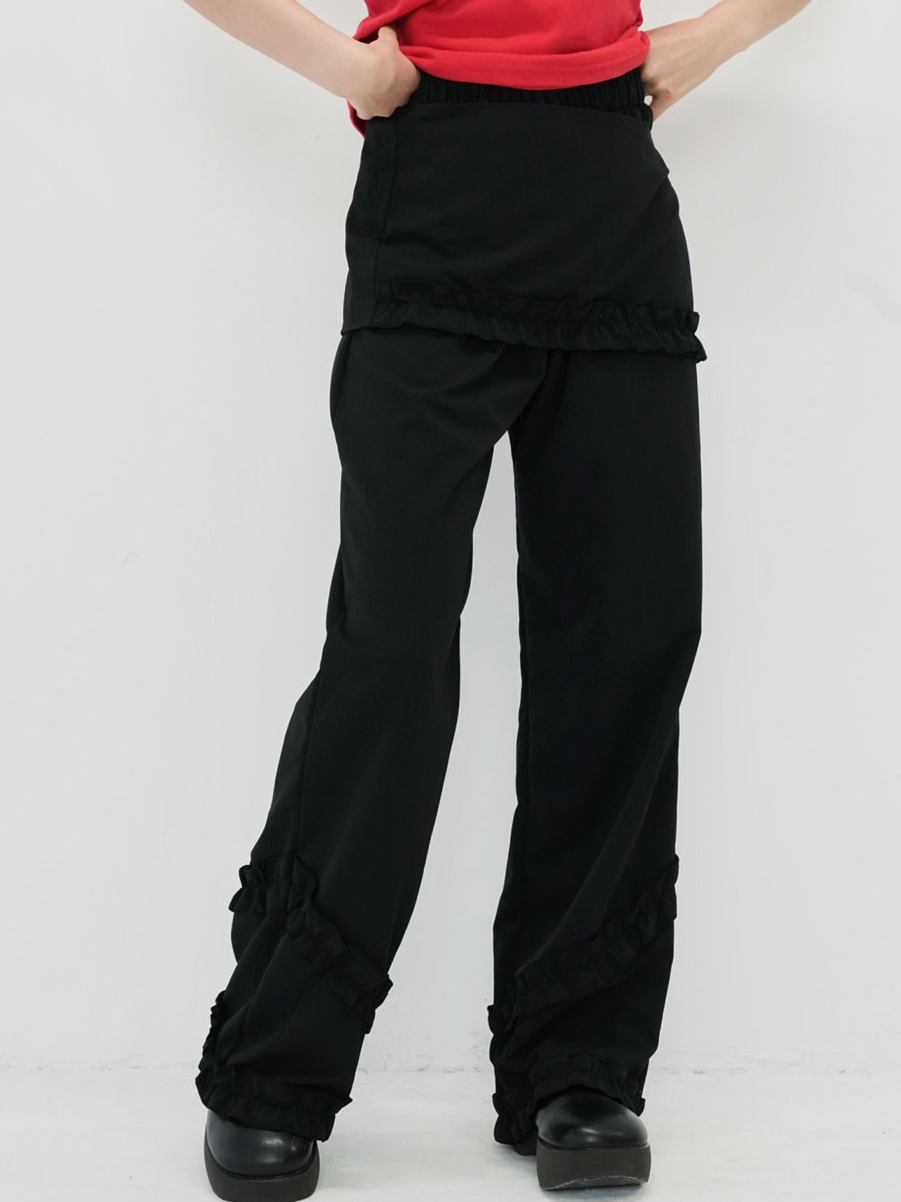 hem ruffle wrap pants