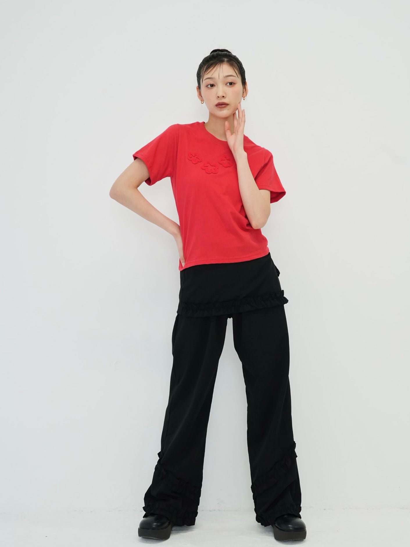 hem ruffle wrap pants