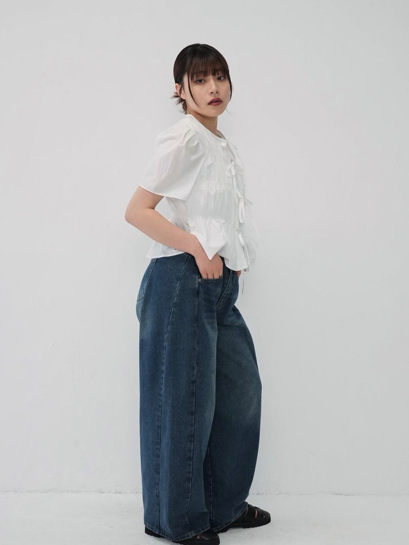 front ribbon blouse