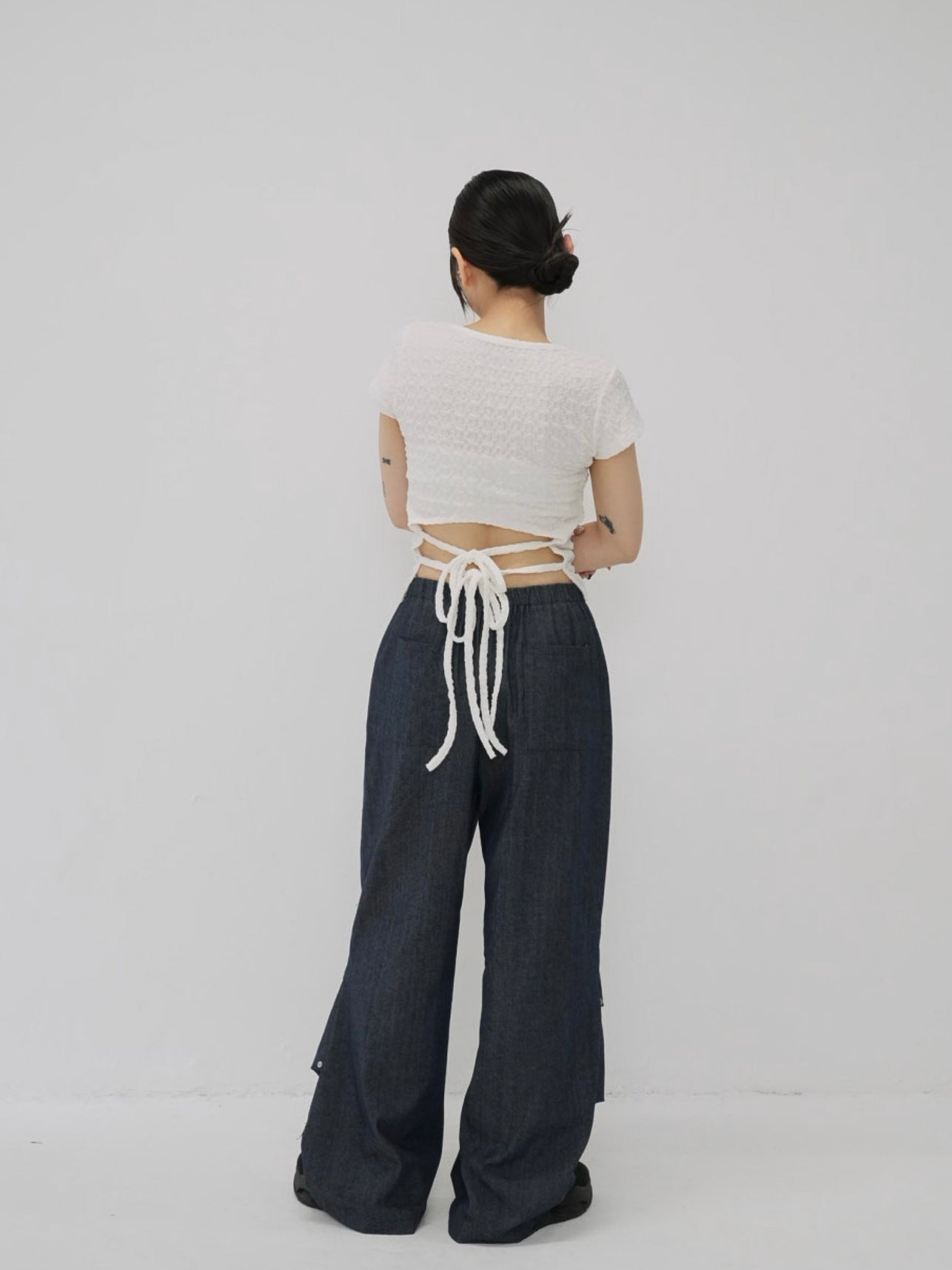 ribbon open back tops