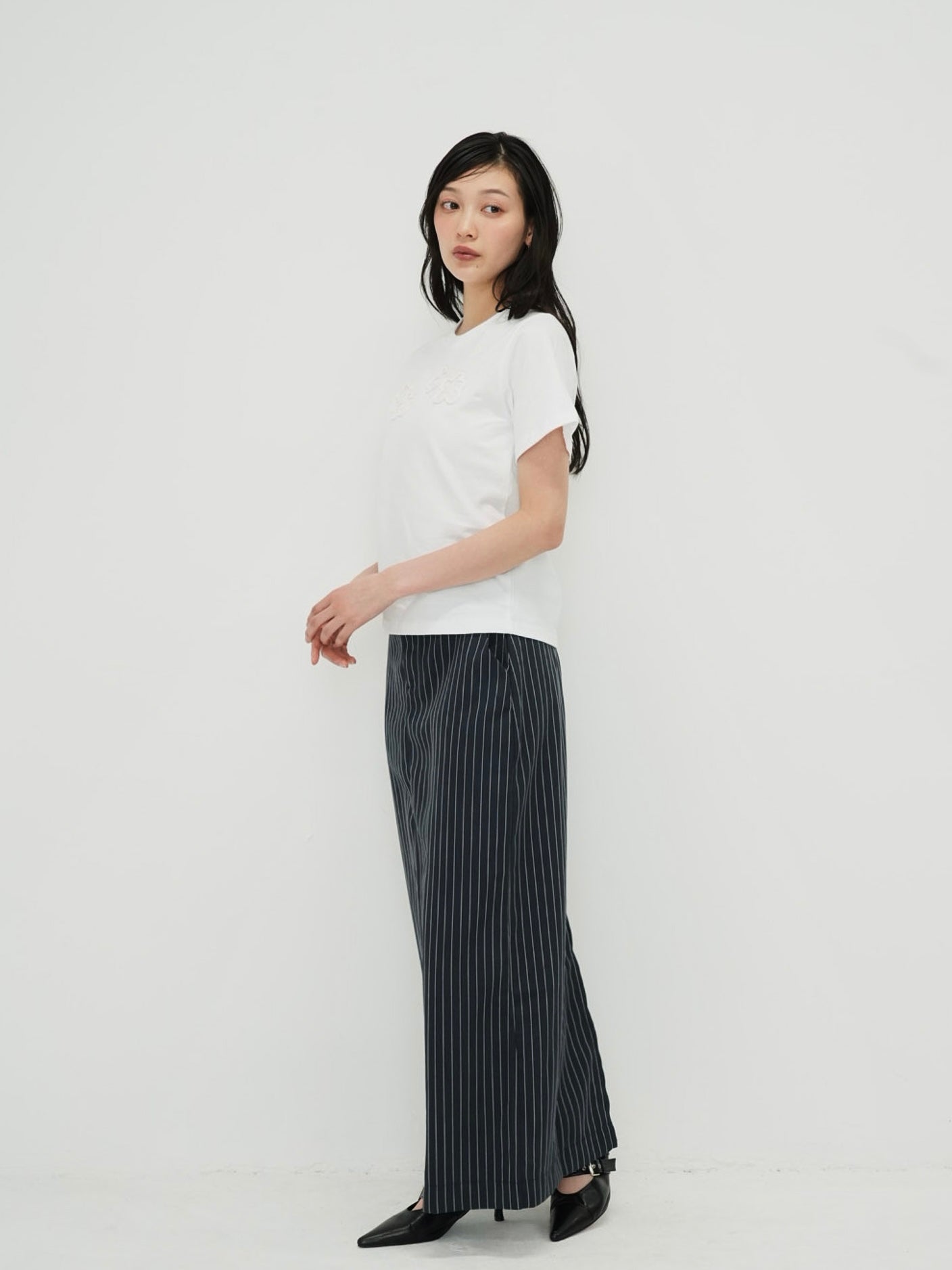 stripe long skirt