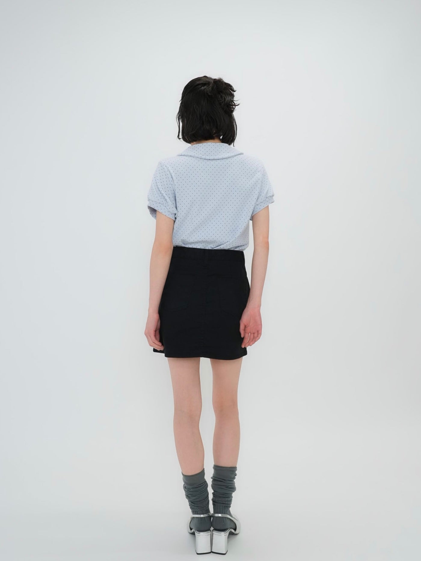 round collar puff dot tops